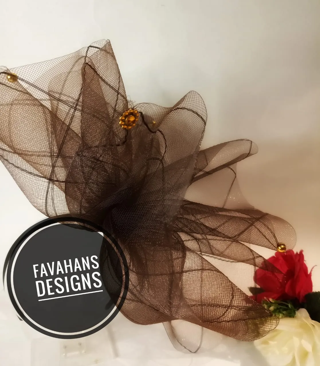 Chocolate brown Fascinator 